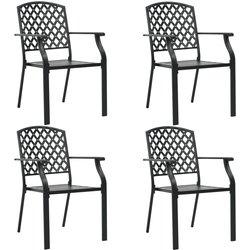 Conjunto 4 Silla de exterior VIDAXL Negro Metal (56x65x89 cm)