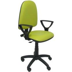 Silla Ayna similpiel verde con brazos