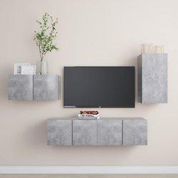 Conjunto 4 de muebles de salón VIDAXL gris hormigón