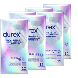 Durex - Preservativos Invisible Extra Lubricado para Mayor Sensación Pack 72 condones para un sexo seguro