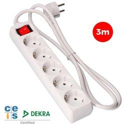 Extensión Eléctrica EDM Blanco (5 Enchufes - 3 m)