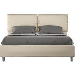 Cama cama tapizada símil Piel Gris Tórtola sin somier 160x190