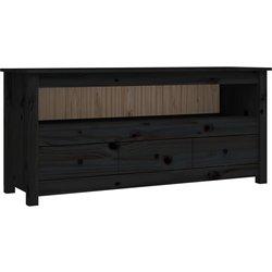 Mueble De Tv VIDAXL Negro Madera (114x35x52 cm)