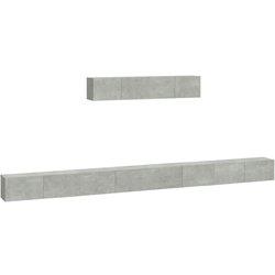 vidaXL SET DE MUEBLES DE TV 6 PZAS MADERA CONTRACHAPADA GRIS HORMIGÓN