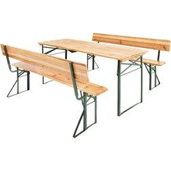 Tectake conjunto de mesa y bancos 5 piezas