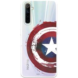 Funda para Realme 6 Oficial de Marvel Capitan América Escudo Transparente - Marvel