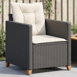 Sillón de jardín con almohadas en Polyrattan Black