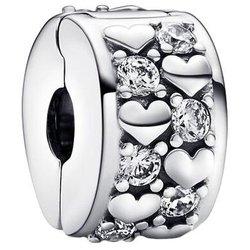 Clip Pandora plata Corazones Infinitos Brillantes 792235C01