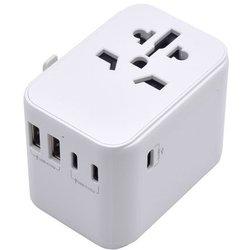 EWENT ADAPTADOR UNIVERSAL DE VIAJE+2USB Y 3USB-C