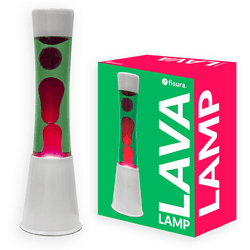 Lámpara de lava tower Fisura verde y rosa.