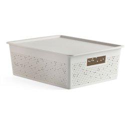 TATAY Bohol - Caja Organizadora Rectangular 12L Plástico Reciclado con Tapa. Sky White de