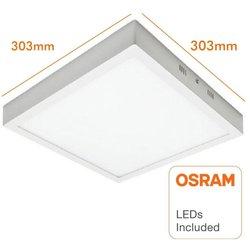 Plafón LED Superficie Cuadrado 30W - OSRAM CHIP DURIS E 2835 4000k