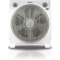 Sogo Ventilador Box Fan 45W Blanco/Gris