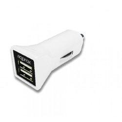 Approx Cargador de Coche 2 Puertos USB Blanco