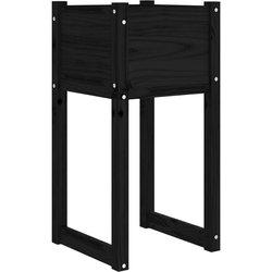 vidaXL Jardinera madera maciza de pino negro 40x40x81 cm