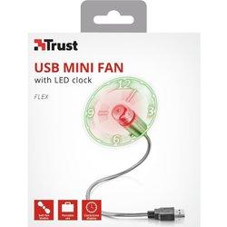 Trust 23235 - Miniventilador (USB, reloj LED) color plata