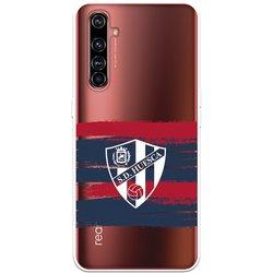 Funda para Realme X50 Pro del Huesca Rayas Transparente - Licencia Oficial SD Huesca