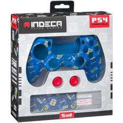 INDECA - RETRO GAME - Funda de silicona para mando de Playstation 4 - Funda PS4 - Color azul - Original regalo