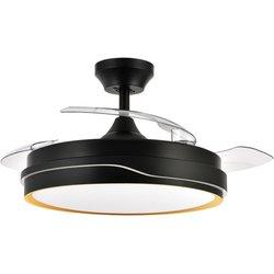 Ventilador DC Tempano Negro/Oro 72W 3 Aspas FABRILAMP