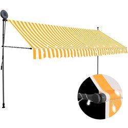 Toldo manual retráctil con led blanco y naranja 400 cm