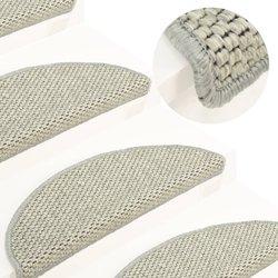 Alfombrilla Autoadhesiva Escalera Sisal 15 Uds Gris 56x20 Cm