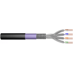 DIGITUS Cable de instalación en seco para exterior cat.7, S/FTP, Fca, AWG 23/1, PE, 50m, negro