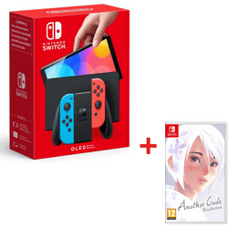 Nintendo Consola Nintendo Switch OLED Neon, Mandos Rojo / Azul Neon + Juego Another Code Recollection - (Versión ES)