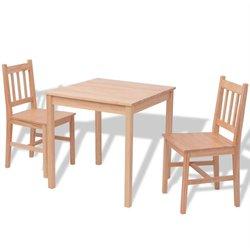 Conjunto de comedor 3 piezas madera de pino