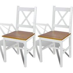 Conjunto 2 Silla de comedor VIDAXL Blanco Madera