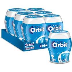 Orbit Bote de Chicles sin Azúcar, sabor Menta. Intenso y de Larga Duración, en formato Gragea - 6 botes x 46 chicles