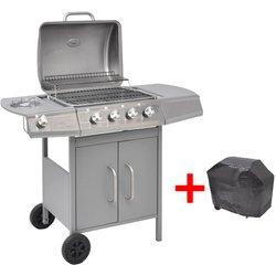 VidaXL Barbacoa Grill de Gas 4+1 Fogones Plateada