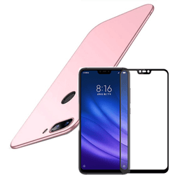 Kit Carcasa y Protector Cristal 5D Xiaomi Mi 8 Lite SlimShield Rosa