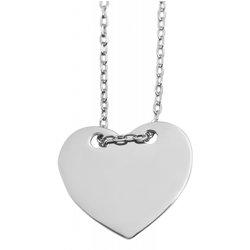 Collar Corazón en Plata de Ley 925 Bañado en Rodio