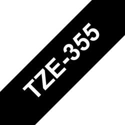 Cinta laminada Compatible Brother Tze355 Texto Blanco / Fondo Negro 24Mm X 8M