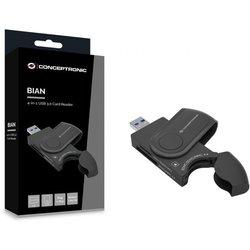 LECTOR DE TARJETAS 4 EN 1 USB 3.0 CONCEPTRONIC BIAN NEGRO