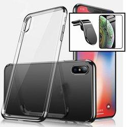 Kit Funda, Protector 5D y Soporte Magnético Coche iPhone X SlimArmor Negro