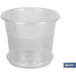 Maceta COFAN Orquidea Transparente con Plato U (28.5 x 22.5 cm)