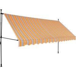 Toldo retráctil manual con led amarillo y azul 350 cm