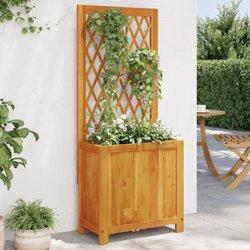 Jardinera VIDAXL Marrón Madera de acacia (55x29.5x132 cm)