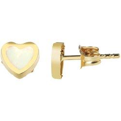 Joyería Oro 8K – Pendientes en Oro Corazón Nácar