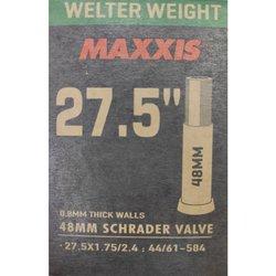 MAXXIS Welter Weight  Cámara 27.5x1.75-2.40 Válvula Schrader 48mm - 0,80 mm de espesor de pared Resistente a perforaciones Válvulas Schrader Medida:27.5x1.75/2.40 : 44/61-584