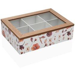 Caja para Infusiones VERSA Pétalos Madera 17 x 7 x 24 cm