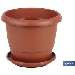 MACETA MARRON MODELO GARDENIA 30X25+ PLATO 24 CM