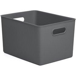 TATAY Baobab - Caja Organizadora Rectangular 22L Plástico PP05. Gris Antracita