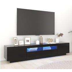 Soporte para TV con luces LED Negro 200x35x40cm