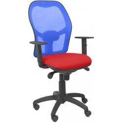 Silla Jorquera malla azul asiento bali rojo