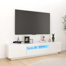 Soporte de TV con luces LED blanco brillante 180x35x40 cm