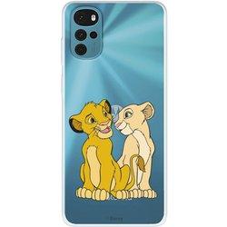 Funda para Motorola Moto G22 Oficial de Disney Simba y Nala Silueta - El Rey León