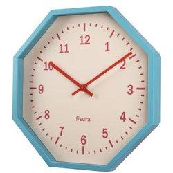 Reloj de pared octágono azul 30 cm