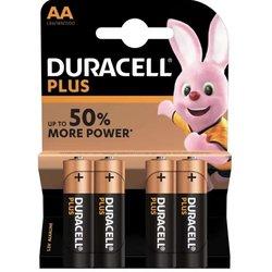 DURACELL Plus AA, Pilas Alcalinas (paquete de 4) 1.5 Voltios LR6